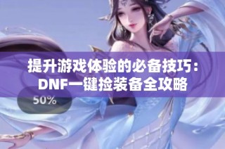 提升游戏体验的必备技巧：DNF一键捡装备全攻略