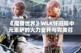 《魔兽世界》WLK怀旧服中元素萨的火力全开与完美召唤技巧解析