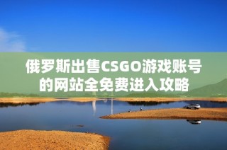 俄罗斯出售CSGO游戏账号的网站全免费进入攻略