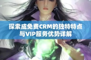 探索成免费CRM的独特特点与VIP服务优势详解