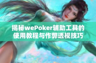 揭秘wePoker辅助工具的使用教程与作弊透视技巧