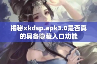 揭秘xkdsp.apk3.0是否真的具备隐藏入口功能