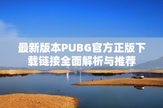 最新版本PUBG官方正版下载链接全面解析与推荐