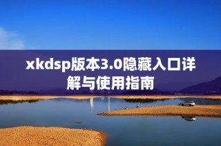 xkdsp版本3.0隐藏入口详解与使用指南