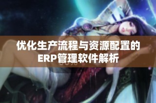优化生产流程与资源配置的ERP管理软件解析
