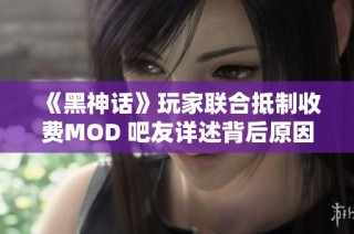 《黑神话》玩家联合抵制收费MOD 吧友详述背后原因与看法