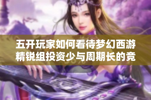 五开玩家如何看待梦幻西游精锐组投资少与周期长的竞争优势