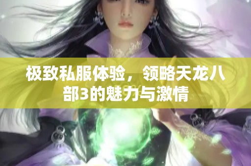 极致私服体验，领略天龙八部3的魅力与激情