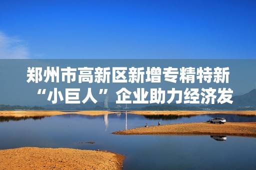 郑州市高新区新增专精特新“小巨人”企业助力经济发展