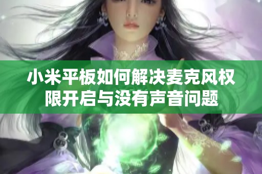 小米平板如何解决麦克风权限开启与没有声音问题