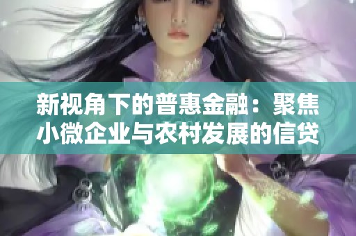 新视角下的普惠金融：聚焦小微企业与农村发展的信贷支持机遇