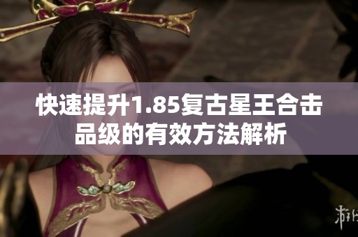 快速提升1.85复古星王合击品级的有效方法解析