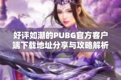 好评如潮的PUBG官方客户端下载地址分享与攻略解析