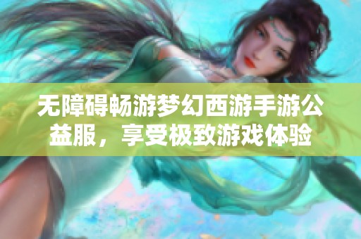 无障碍畅游梦幻西游手游公益服，享受极致游戏体验